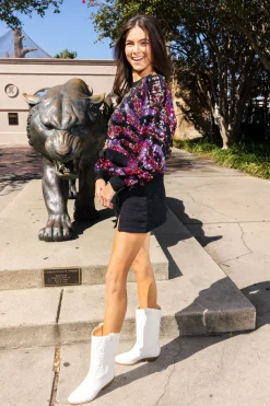 Clearance Queen Of Sparkles , Pink & Purple Sequin Tiger Print Sweater Black
