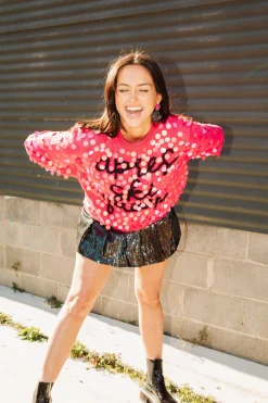 Hot Queen Of Sparkles Apres Ski Queen Paillette Sweater