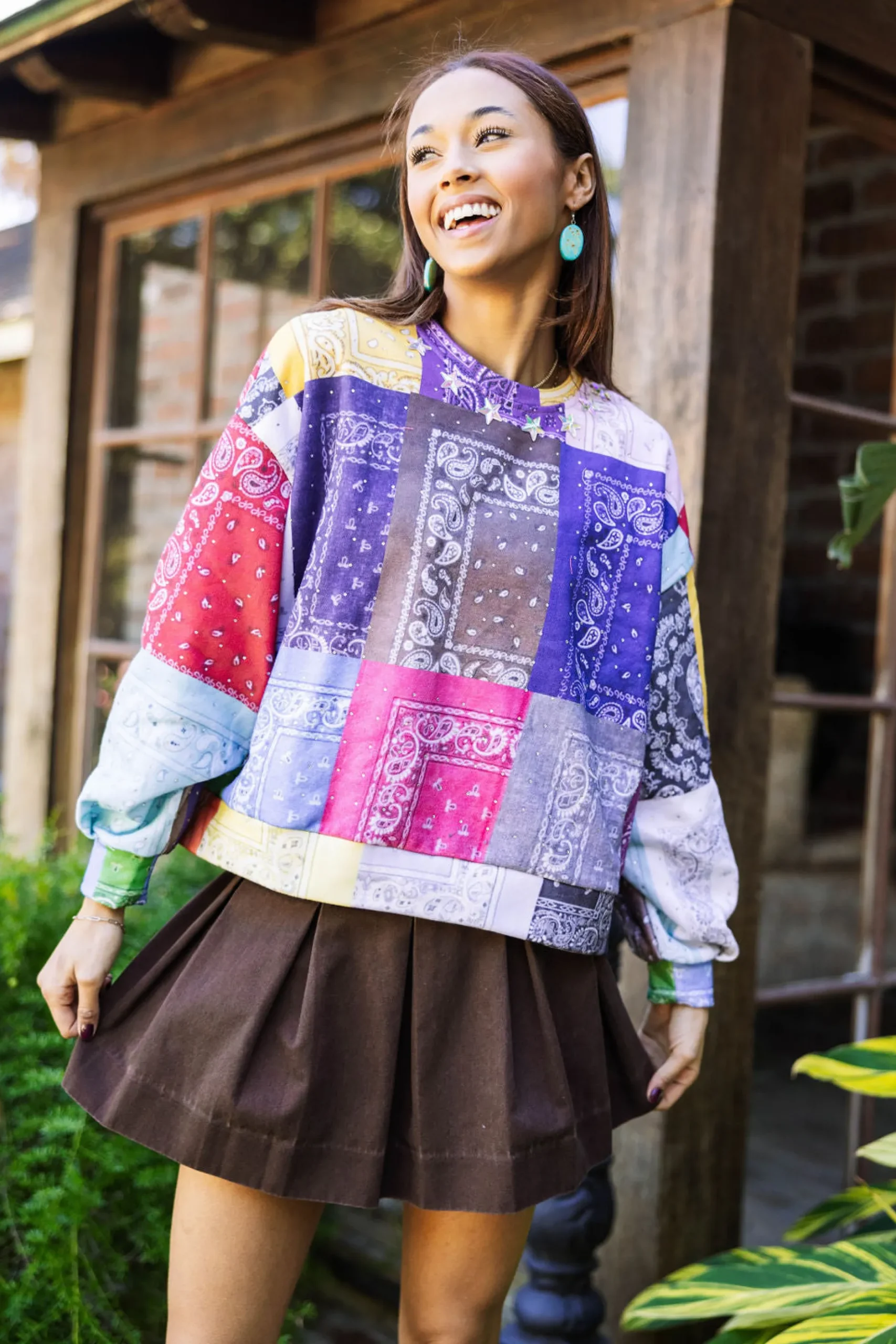 Outlet Queen Of Sparkles Bandana Sweatshirt