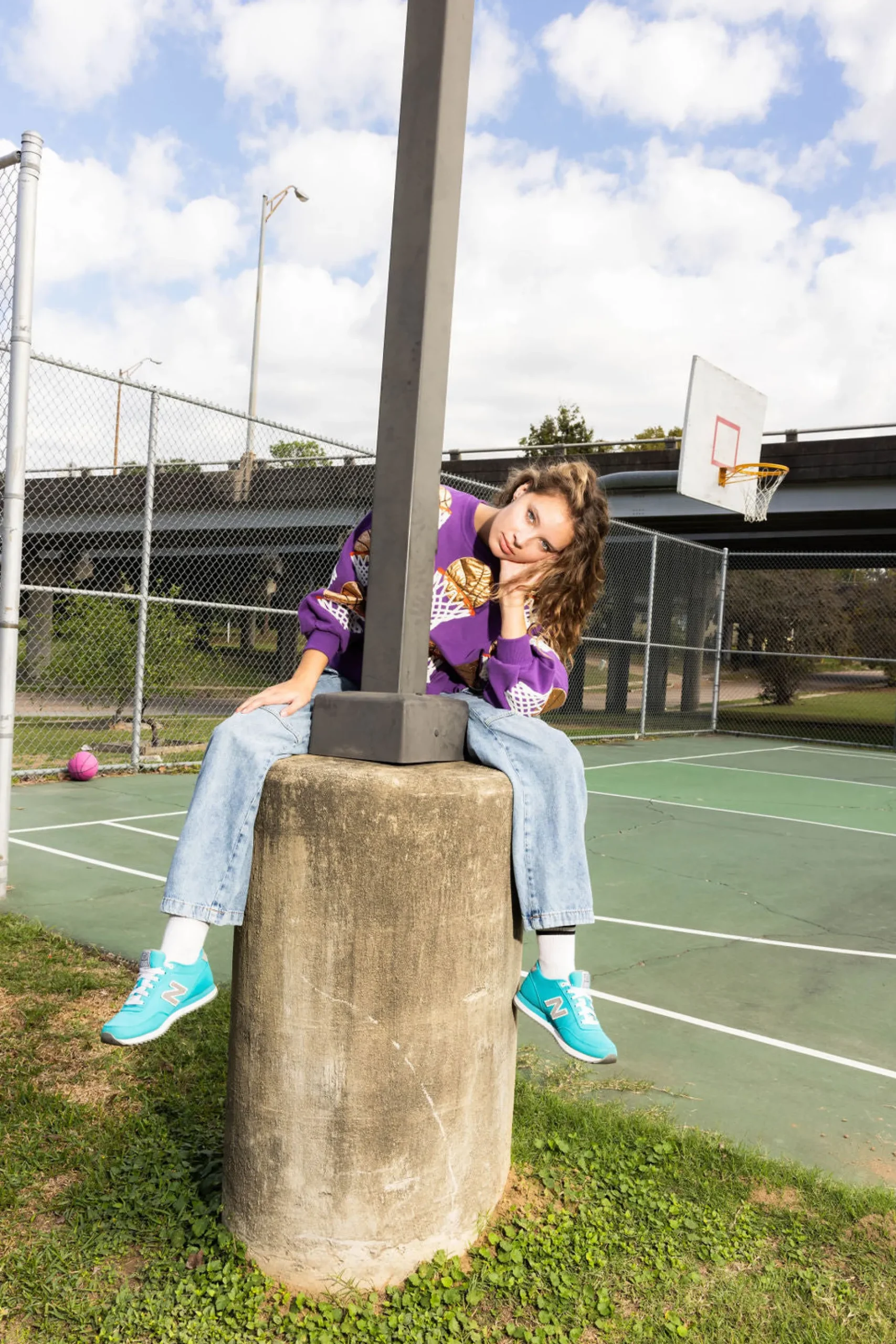 Shop Queen Of Sparkles Basketball Hoop Sweatshirt Purple