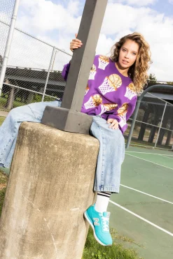 Shop Queen Of Sparkles Basketball Hoop Sweatshirt Purple