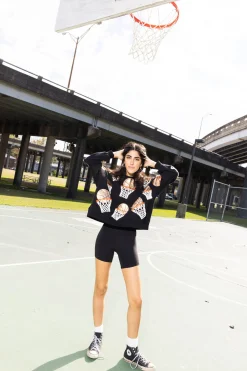 Shop Queen Of Sparkles Basketball Hoop Sweatshirt Black