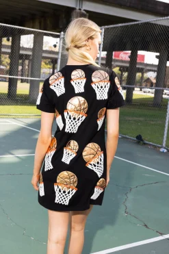 Flash Sale Queen Of Sparkles Basketball Hoop Tee Dress Black