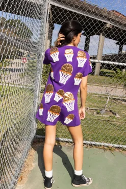 Clearance Queen Of Sparkles Basketball Hoop Tee Dress Purple