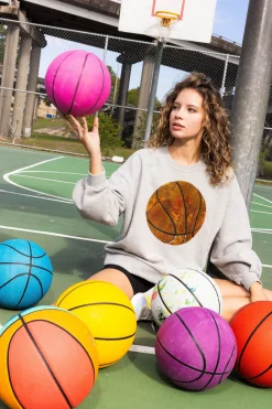 Best Queen Of Sparkles Basketball Sweatshirt Grey