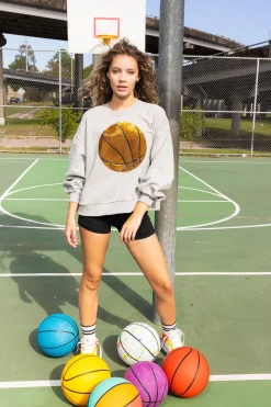 Best Queen Of Sparkles Basketball Sweatshirt Grey