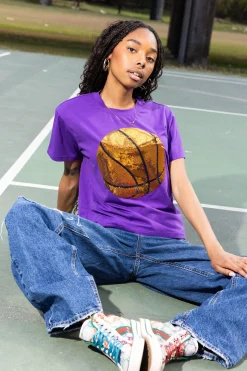 Fashion Queen Of Sparkles Basketball Tee Purple