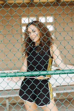 Online Queen Of Sparkles Black & Gold Side Active Short