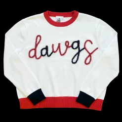 Sale Queen Of Sparkles Black & Red "Dawgs" Ls Sweater