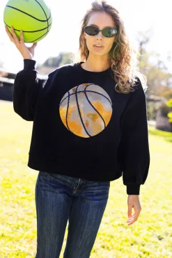 Flash Sale Queen Of Sparkles Black Basketball Sweatshirt