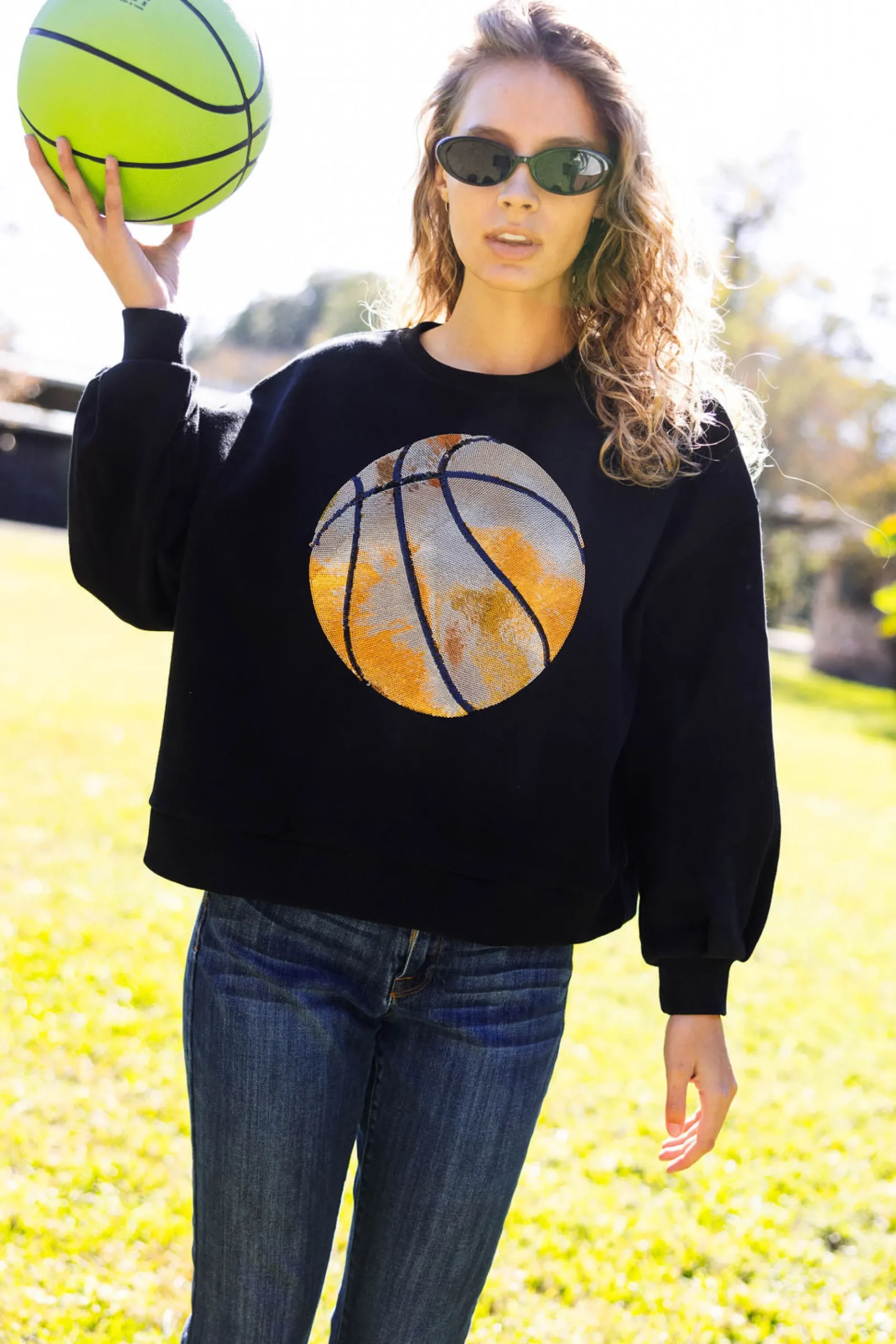 Flash Sale Queen Of Sparkles Black Basketball Sweatshirt