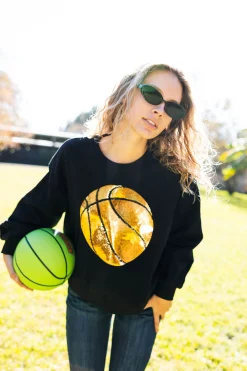 Flash Sale Queen Of Sparkles Black Basketball Sweatshirt