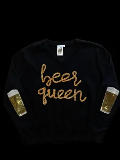 Outlet Queen Of Sparkles Black Beer Queen Sweater