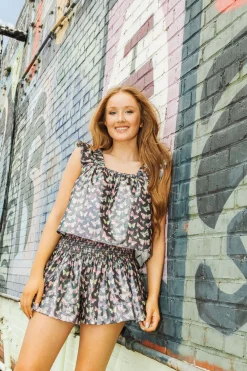 Hot Queen Of Sparkles Black Butterfly Ruffle Tank
