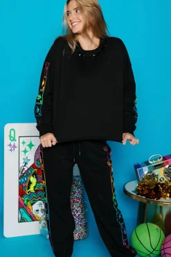 Sale Queen Of Sparkles Black Card Up Your Sleeve Sweatshirt