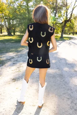 Online Queen Of Sparkles Black Horseshoe Skort