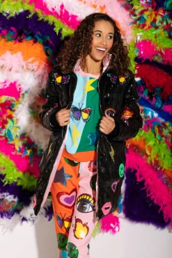 Clearance Queen Of Sparkles Black Icon Oversized Puffer