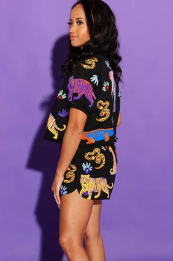 Flash Sale Queen Of Sparkles Black Multi Animal Short