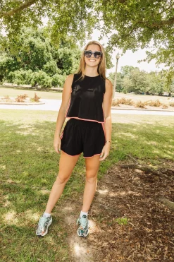 New Queen Of Sparkles Black Rainbow Side Active Short
