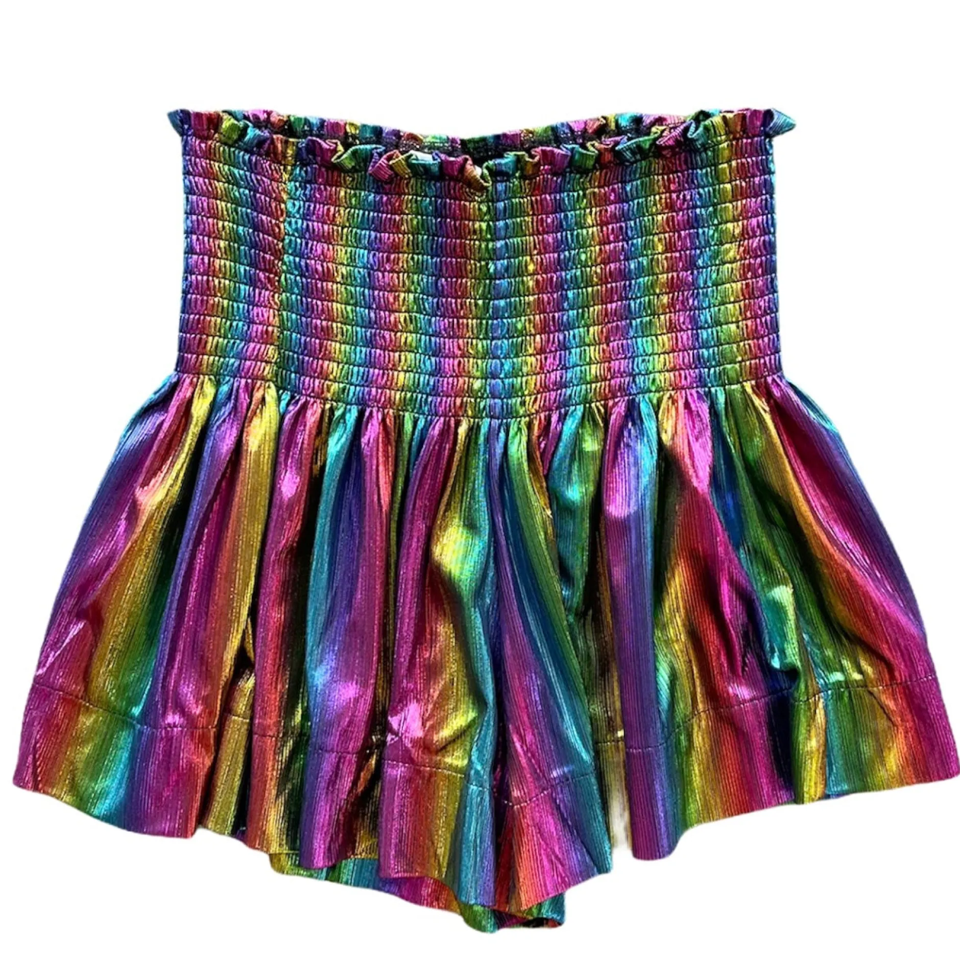 Cheap Queen Of Sparkles Black Rainbow Swing Shorts Black/Rainbow