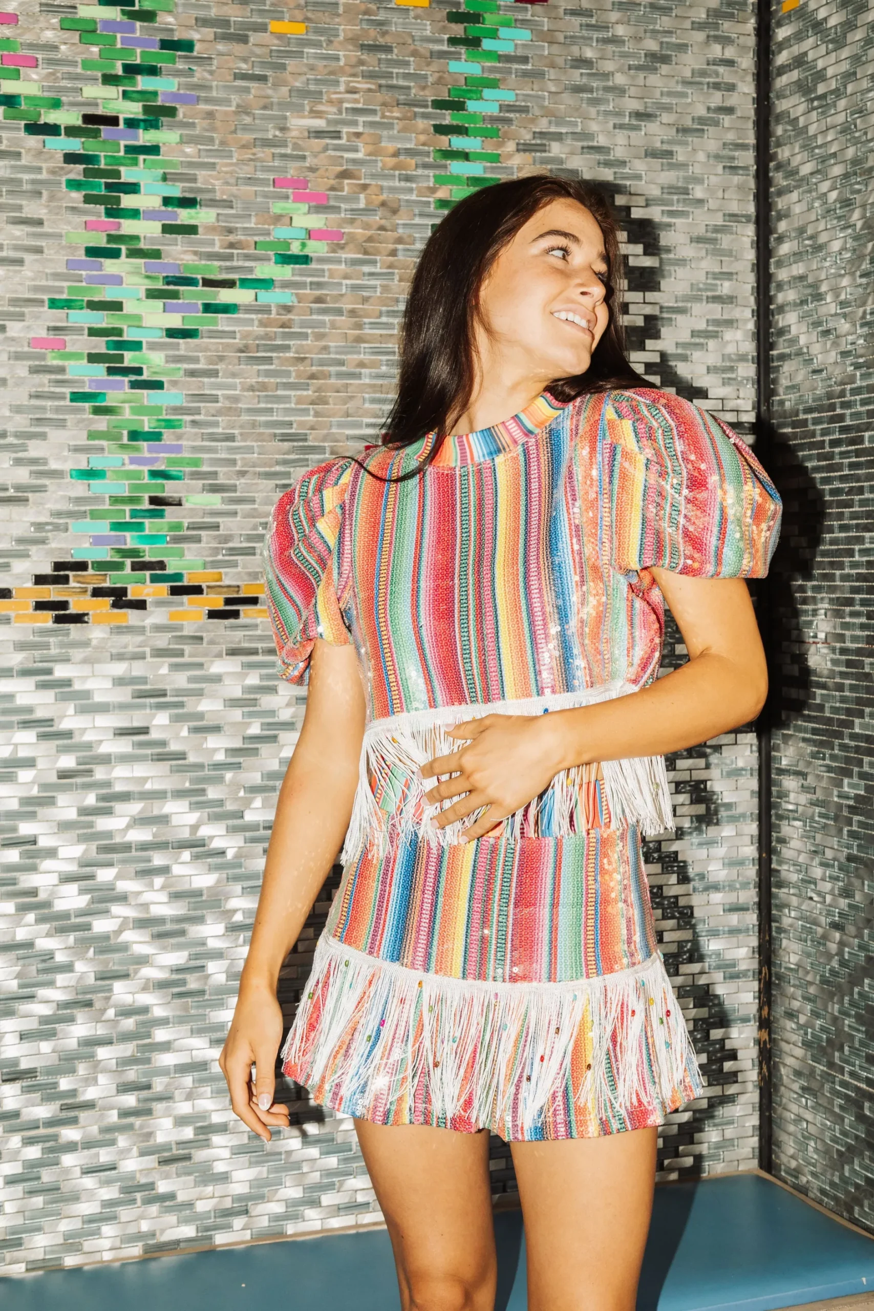 Outlet Queen Of Sparkles Blanket Fringe Skirt