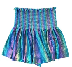 Best Queen Of Sparkles Blue Rainbow Pebble Swing Shorts Blue/Rainbow