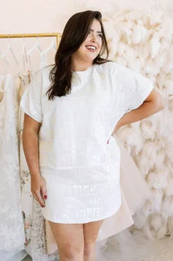 Store Queen Of Sparkles Bride All Over Skort White