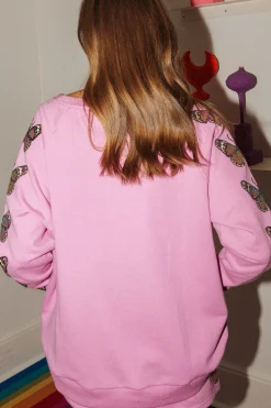 Cheap Queen Of Sparkles Butterfly Sleeve Sweatshirt Pink