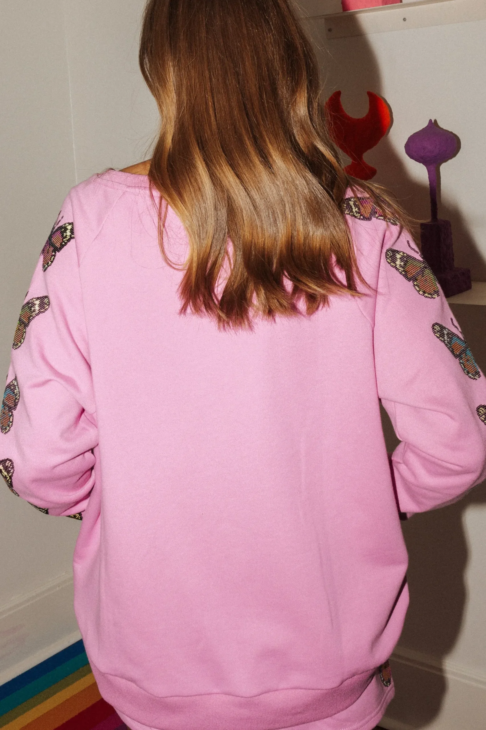 Cheap Queen Of Sparkles Butterfly Sleeve Sweatshirt Pink