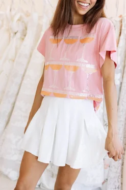 Best Queen Of Sparkles Champagne Tower Tee Light Pink