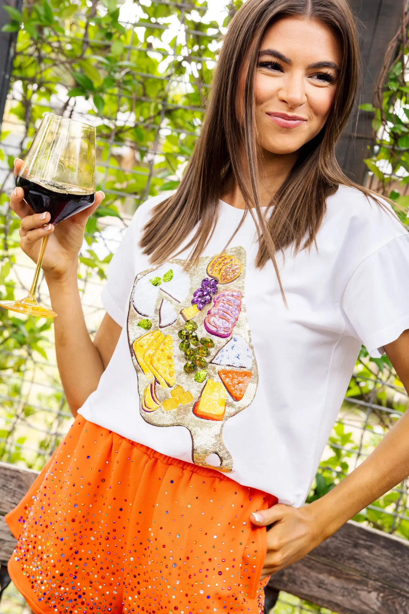 New Queen Of Sparkles Charcuterie Board Tee White