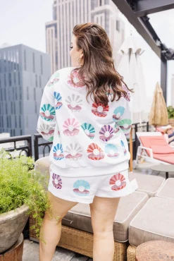 Shop Queen Of Sparkles Clam Shell Multi Shorts White