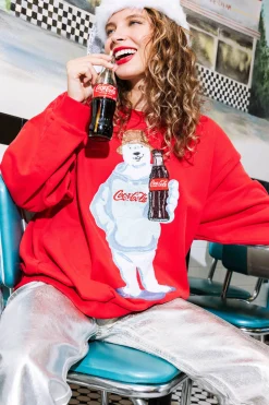 Best Sale Queen Of Sparkles Coca-Cola® Polar Bear Sweatshirt Red