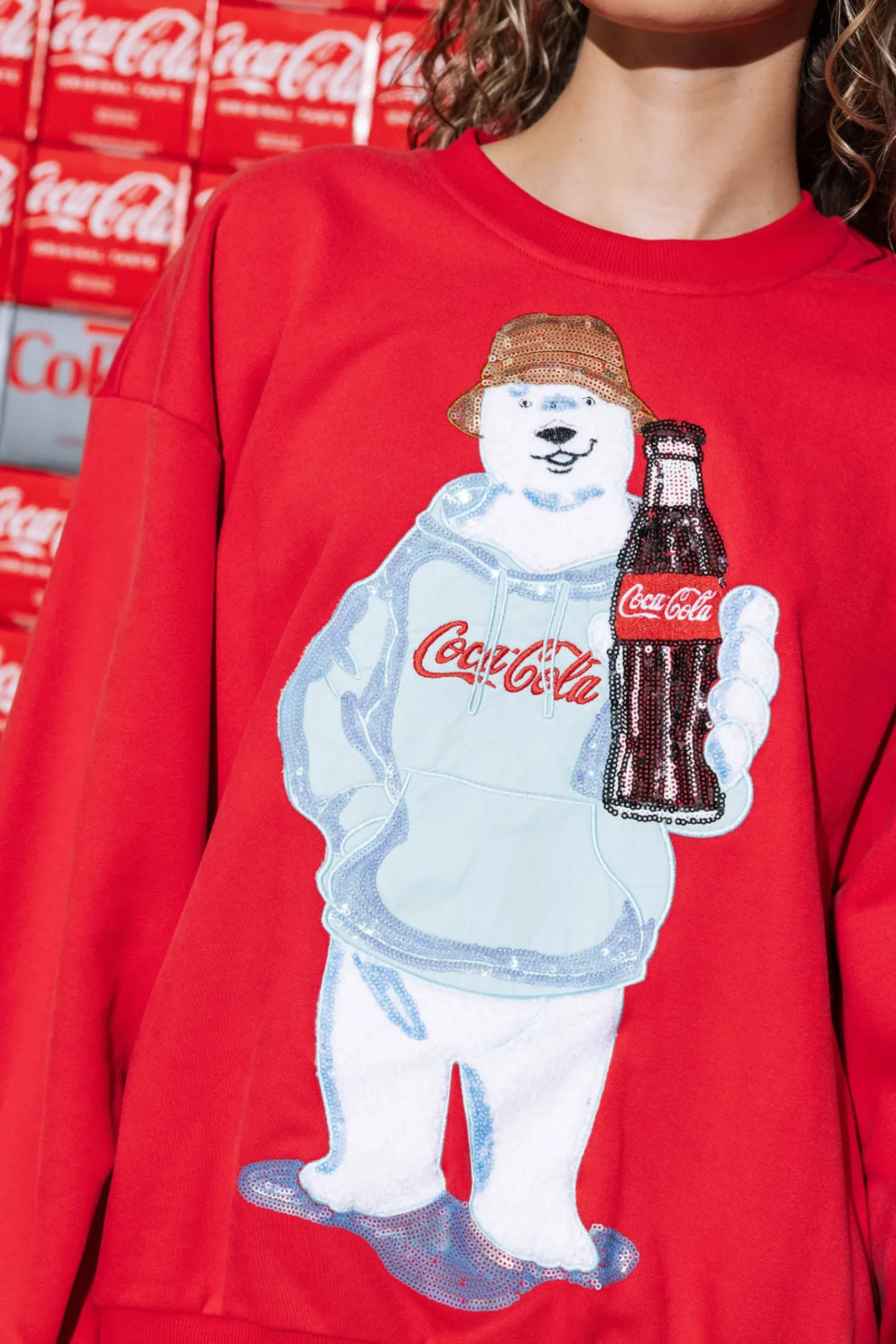 Best Sale Queen Of Sparkles Coca-Cola® Polar Bear Sweatshirt Red