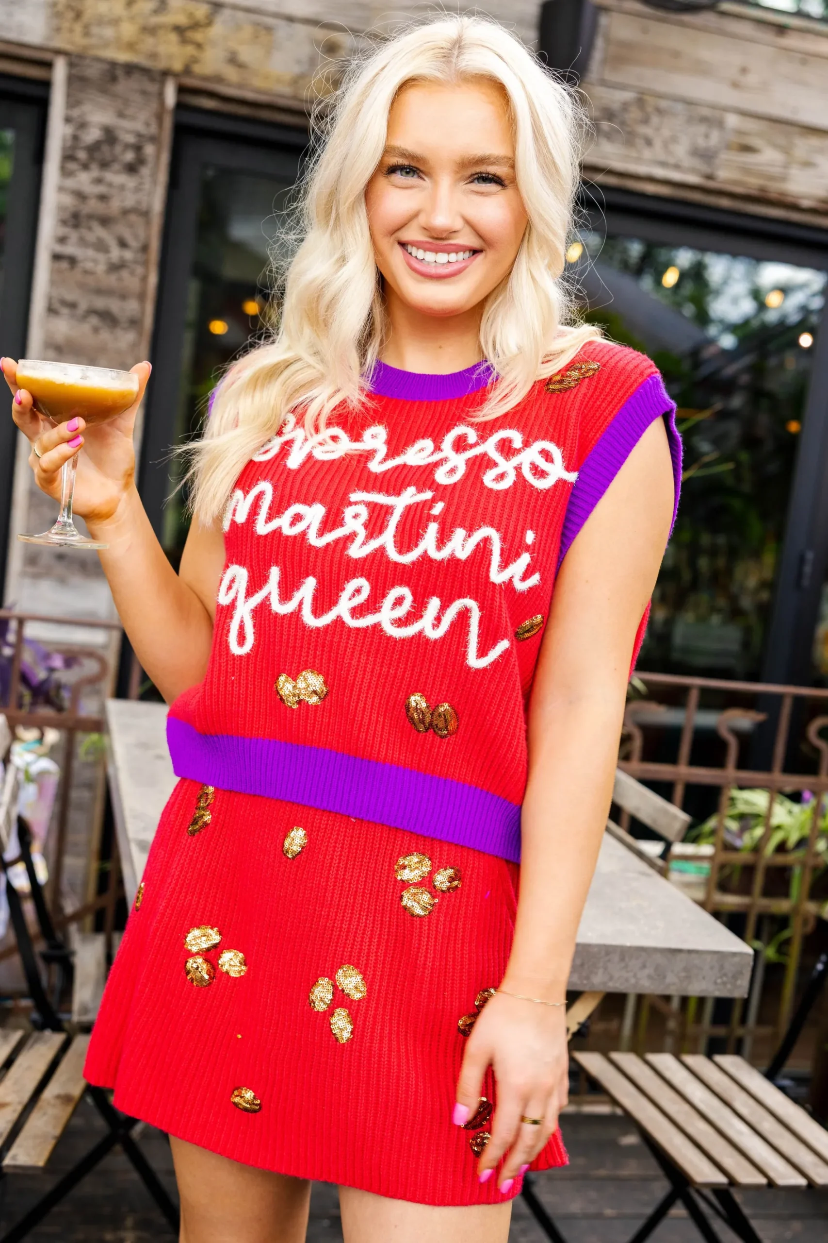 Online Queen Of Sparkles Coffee Bean Skirt Red