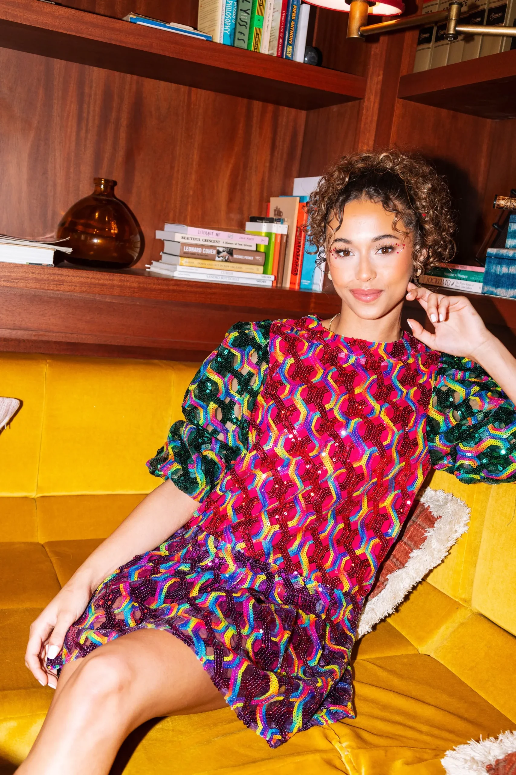 Fashion Queen Of Sparkles Colorblock + Rainbow Sequin Dress