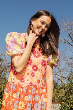 New Queen Of Sparkles Colorblock Daisy Dress