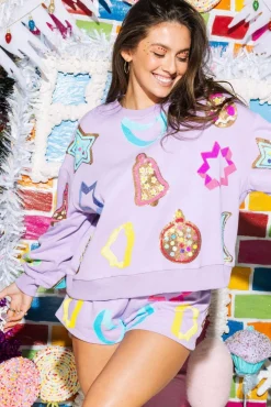Sale Queen Of Sparkles Cookie Cutter Sweatshirt Lavender