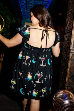 New Queen Of Sparkles Cosmos Dress Black