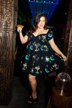 New Queen Of Sparkles Cosmos Dress Black