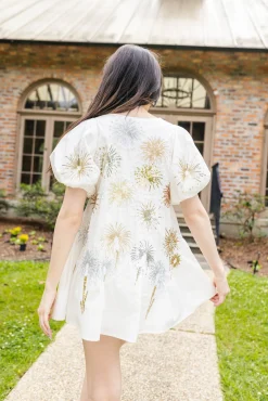 Outlet Queen Of Sparkles Firework Back Dress White