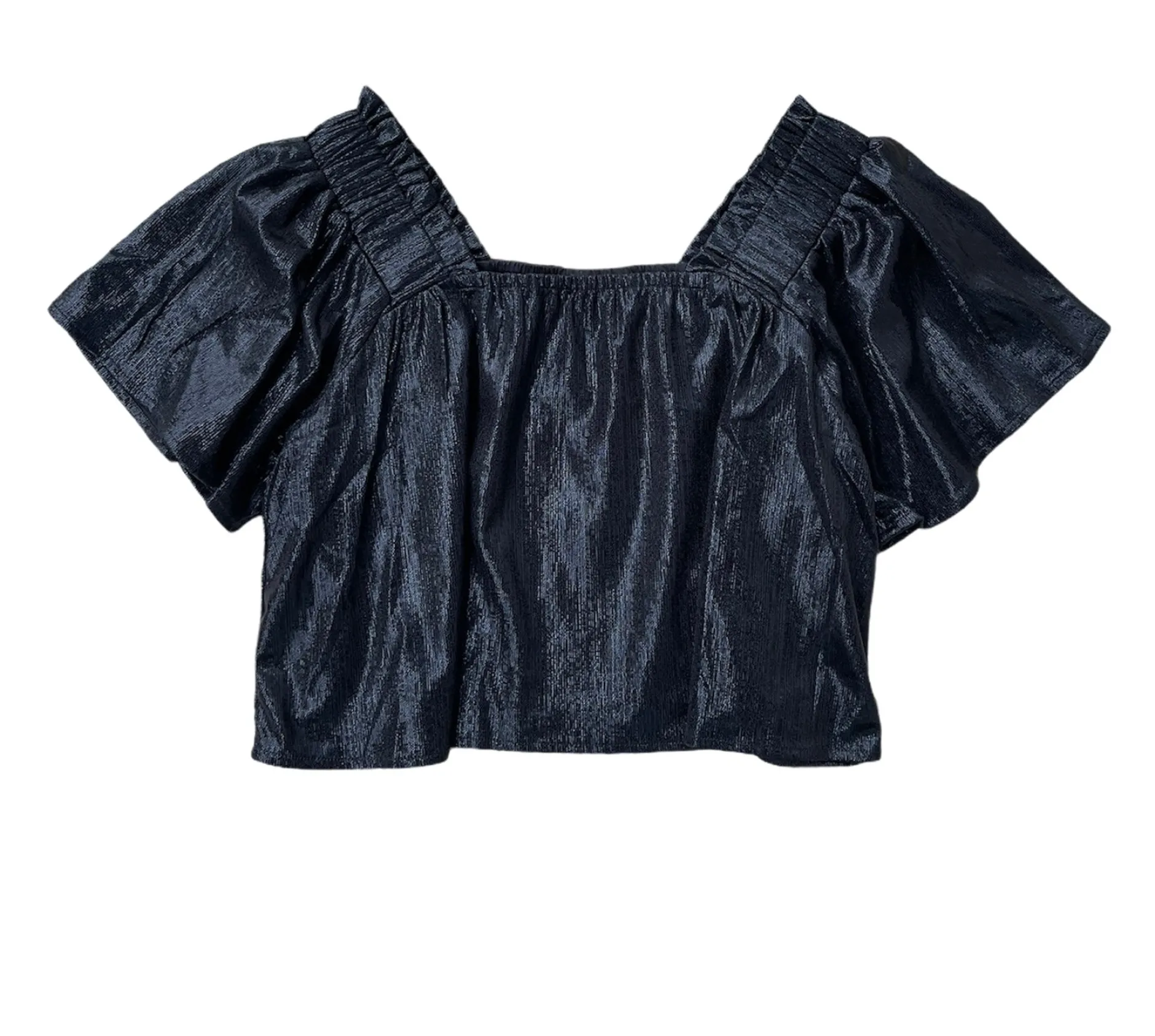 Best Sale Queen Of Sparkles Flutter Top Black Pebble