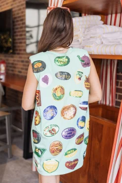 Cheap Queen Of Sparkles Fruit Sticker Dress Mint