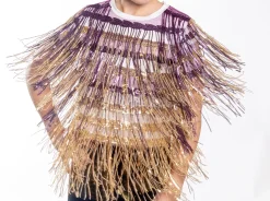 Shop Queen Of Sparkles Full Sequin Fringe Purple & Gold Tee Purple/Gold
