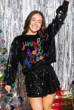Best Queen Of Sparkles Full Sequin Multi Bell Skirt Black