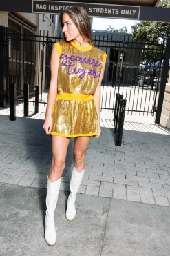 New Queen Of Sparkles Full Sequin Skirt Gold