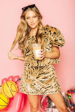 Best Queen Of Sparkles Fur Tiger Skirt