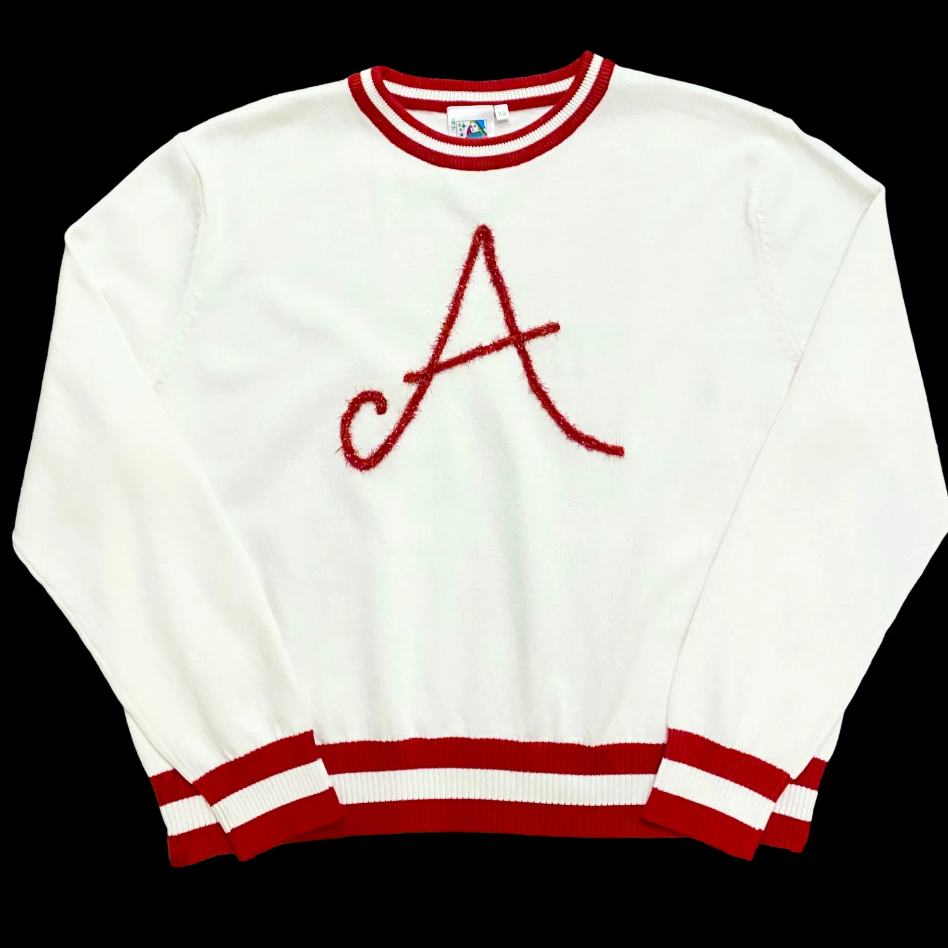 Cheap Queen Of Sparkles Glitter Script "A" Ls Sweater