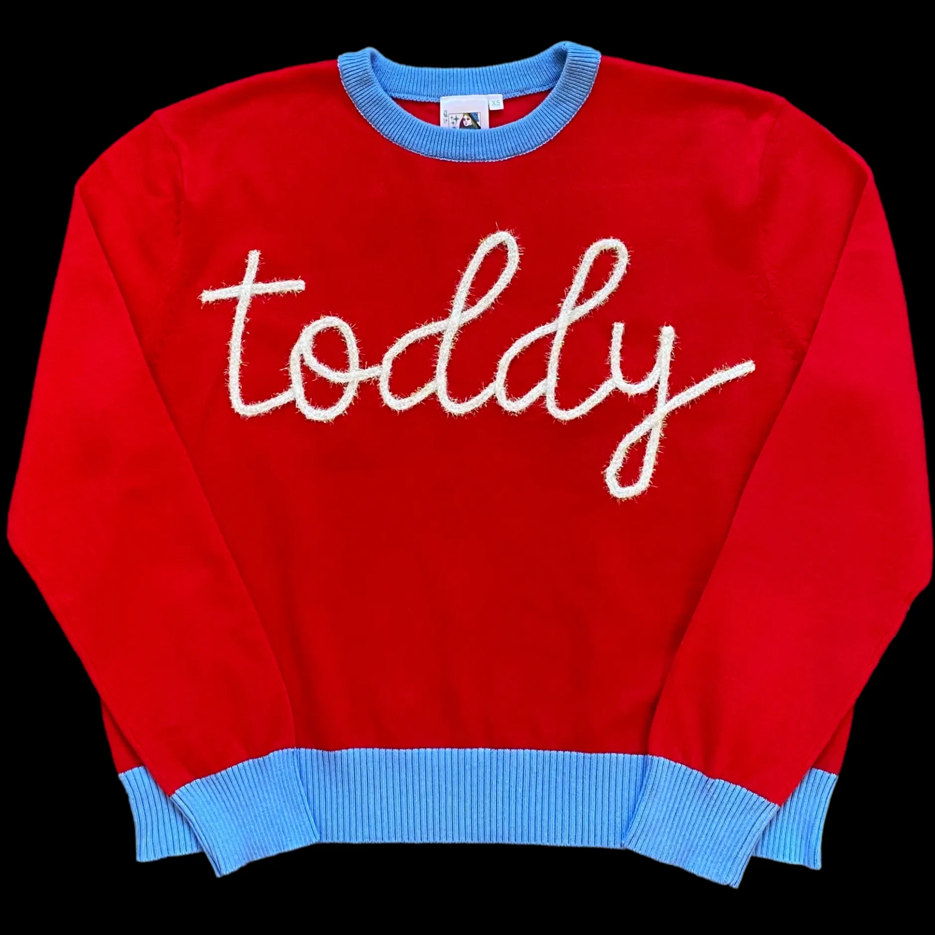 Best Sale Queen Of Sparkles Glitter Script "Toddy" Long Sleeve Sweater