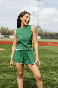 Store Queen Of Sparkles Green & Gold Side Active Short